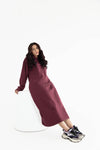 Burnt Burgundy Hoodie Dress