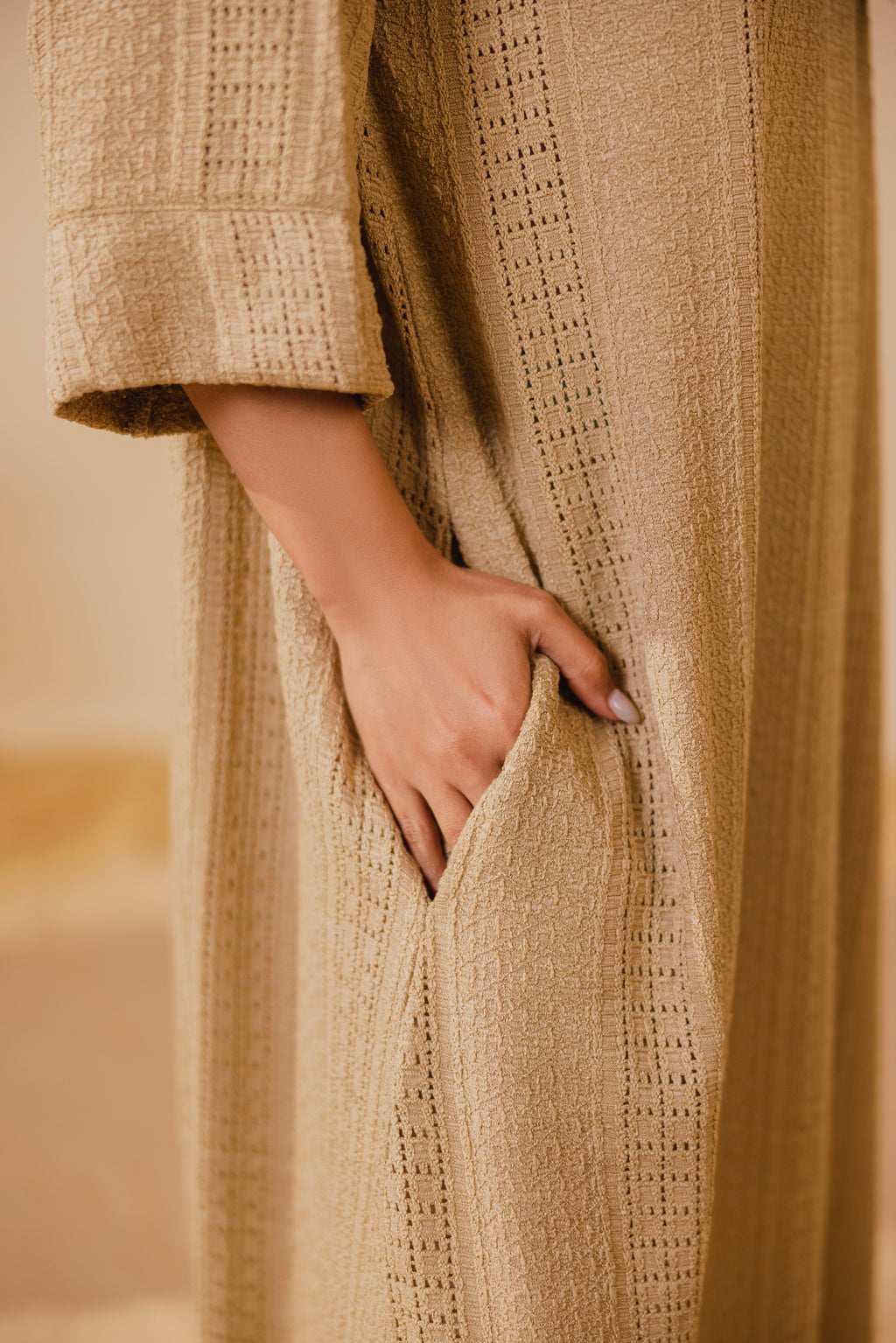Beige Mesh Dress