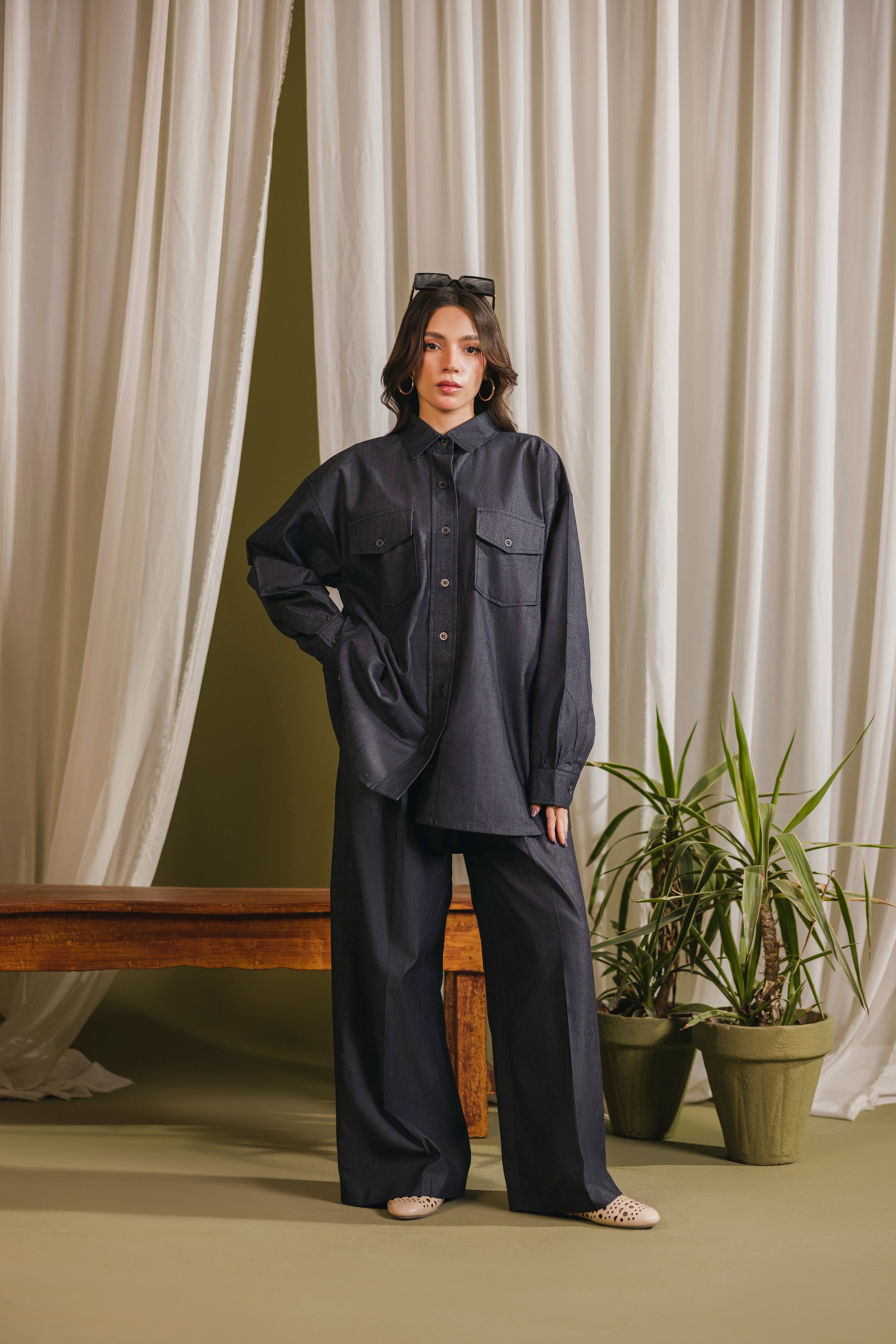 Denim Cotton Coord Set