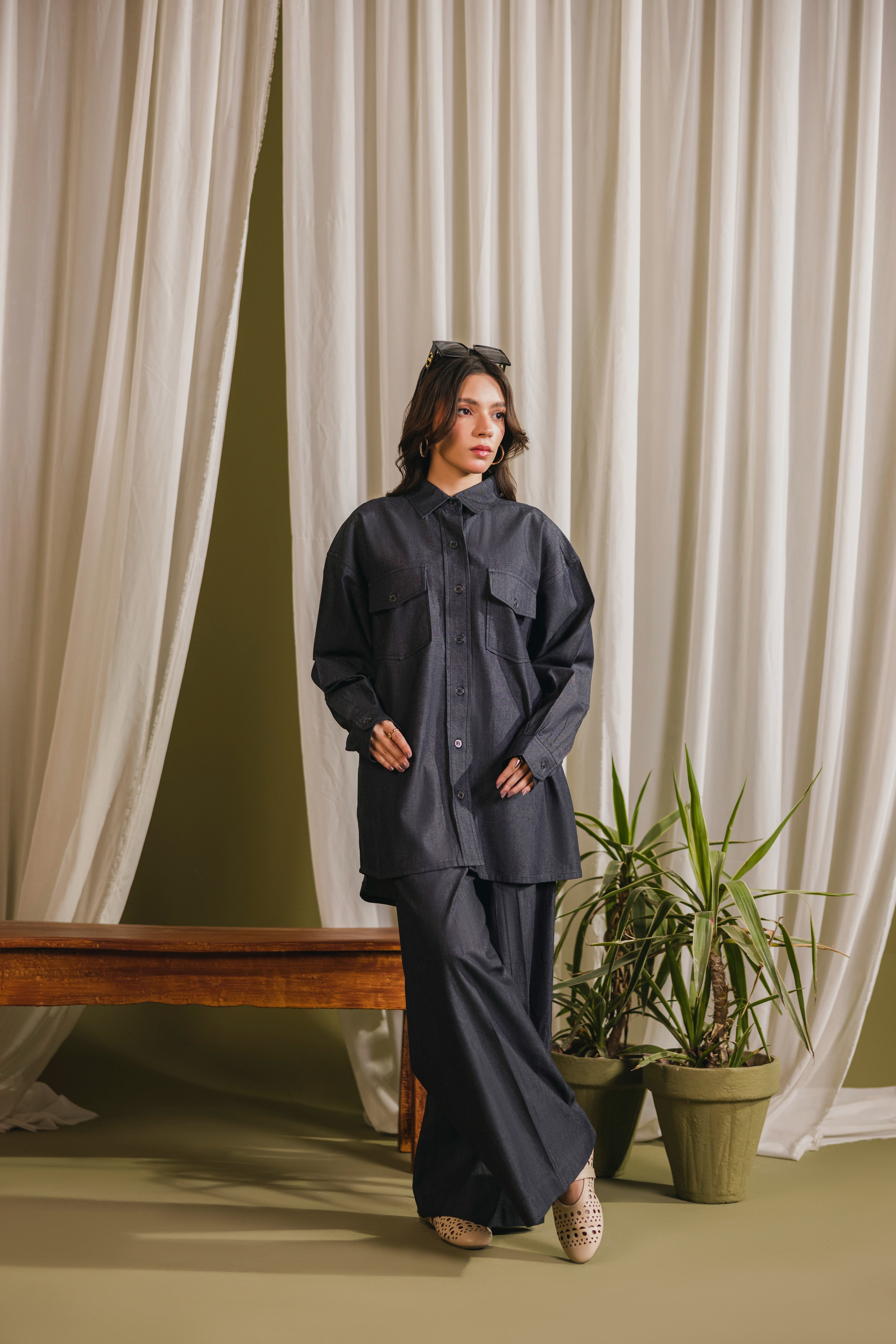 Denim Cotton Coord Set