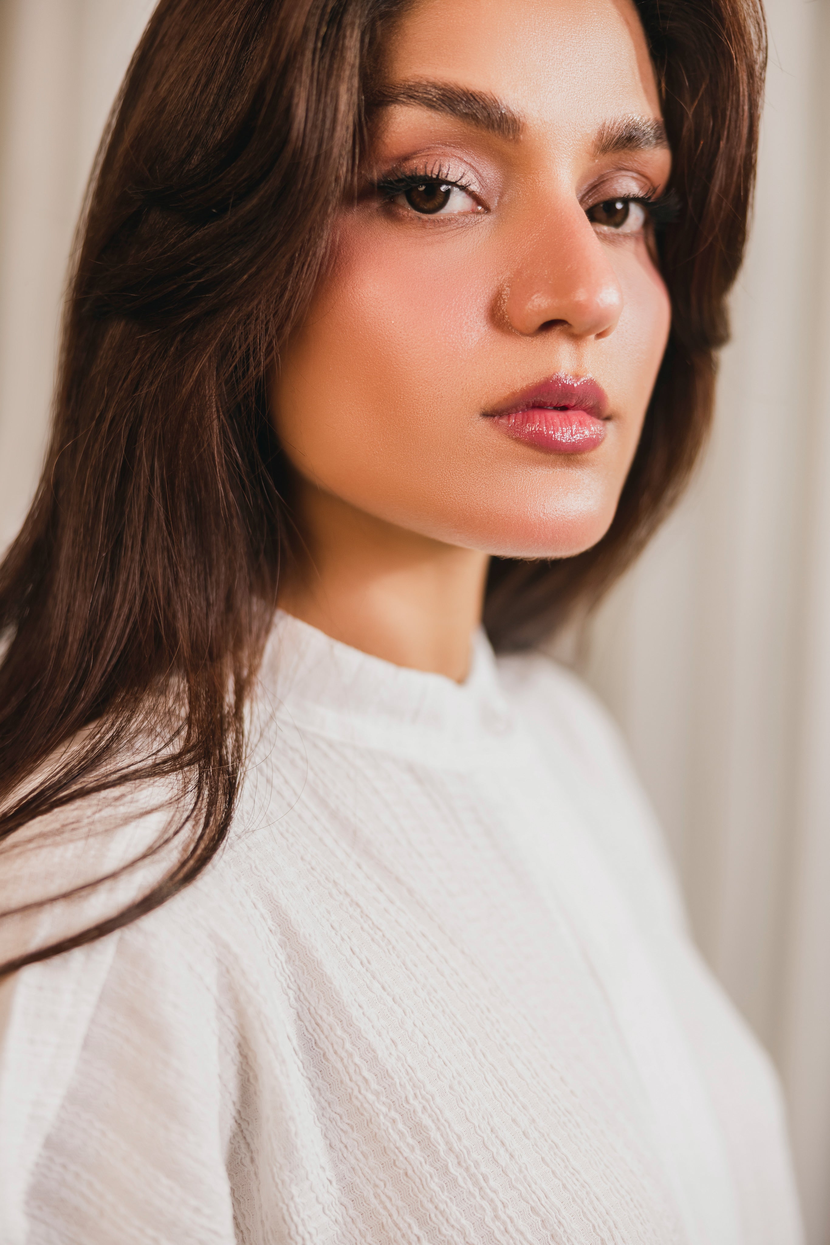 White Textured Button Down