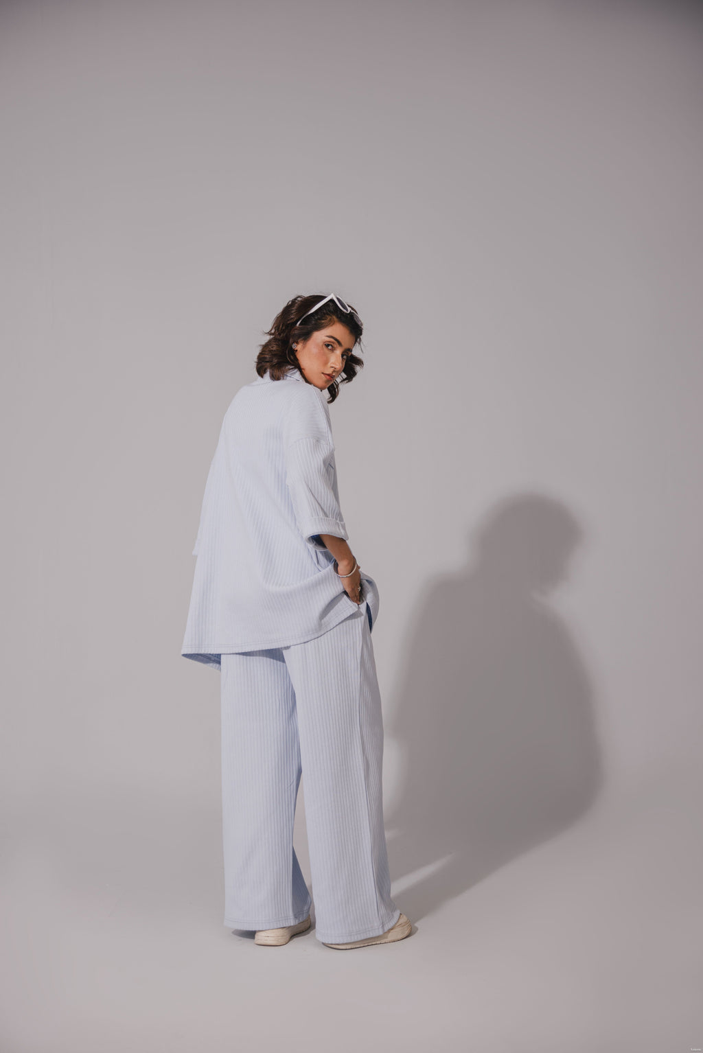 Ice Blue Drop Needle Coord Set