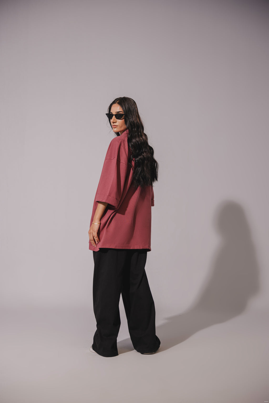 Mauve Waffle Button Down