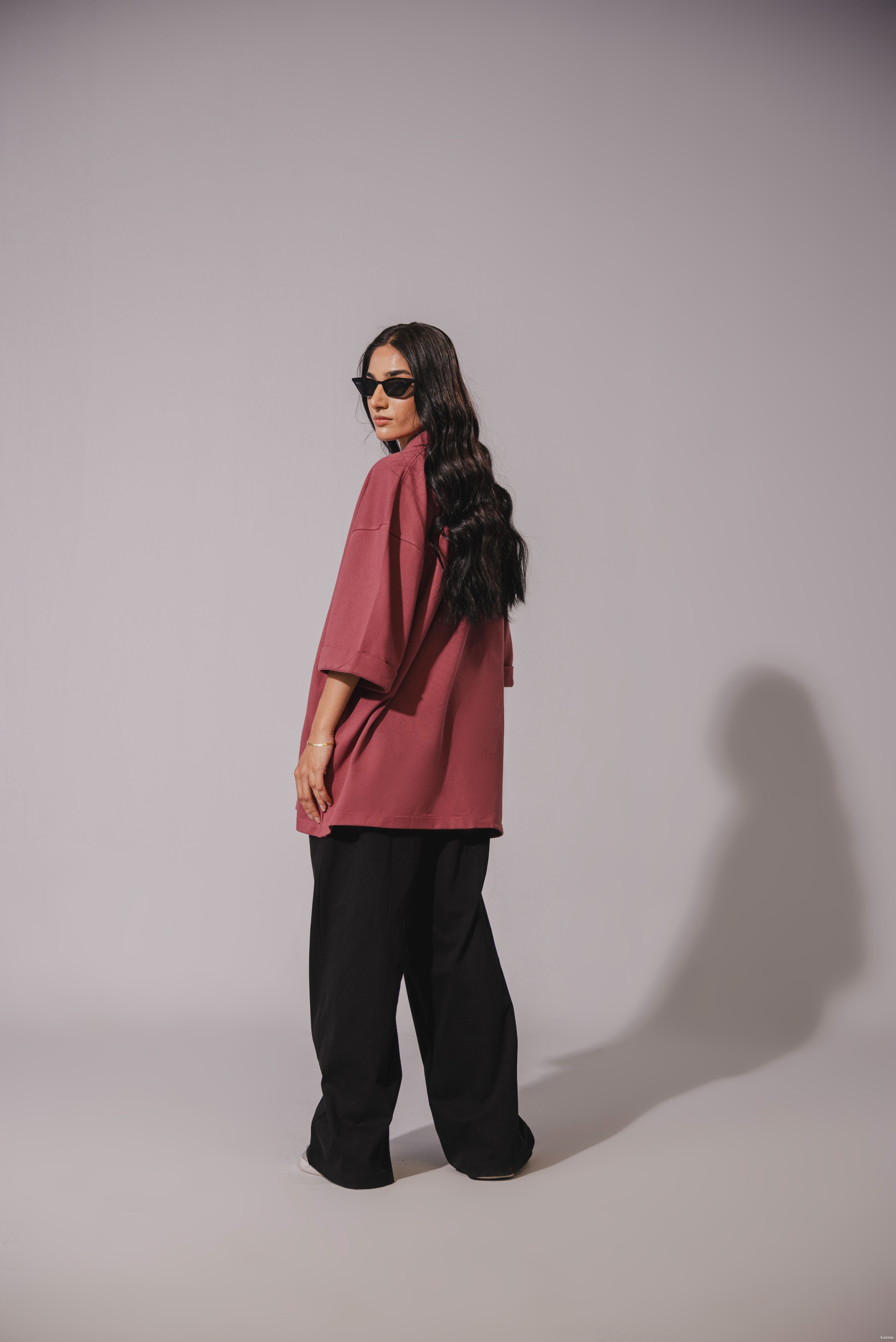 Mauve Waffle Button Down