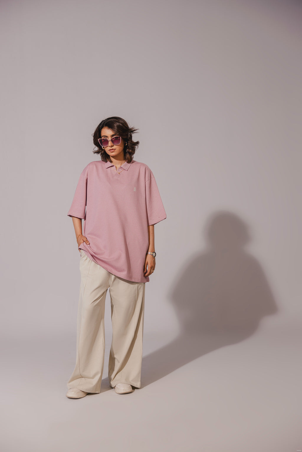 Pink Drop Needle Polo