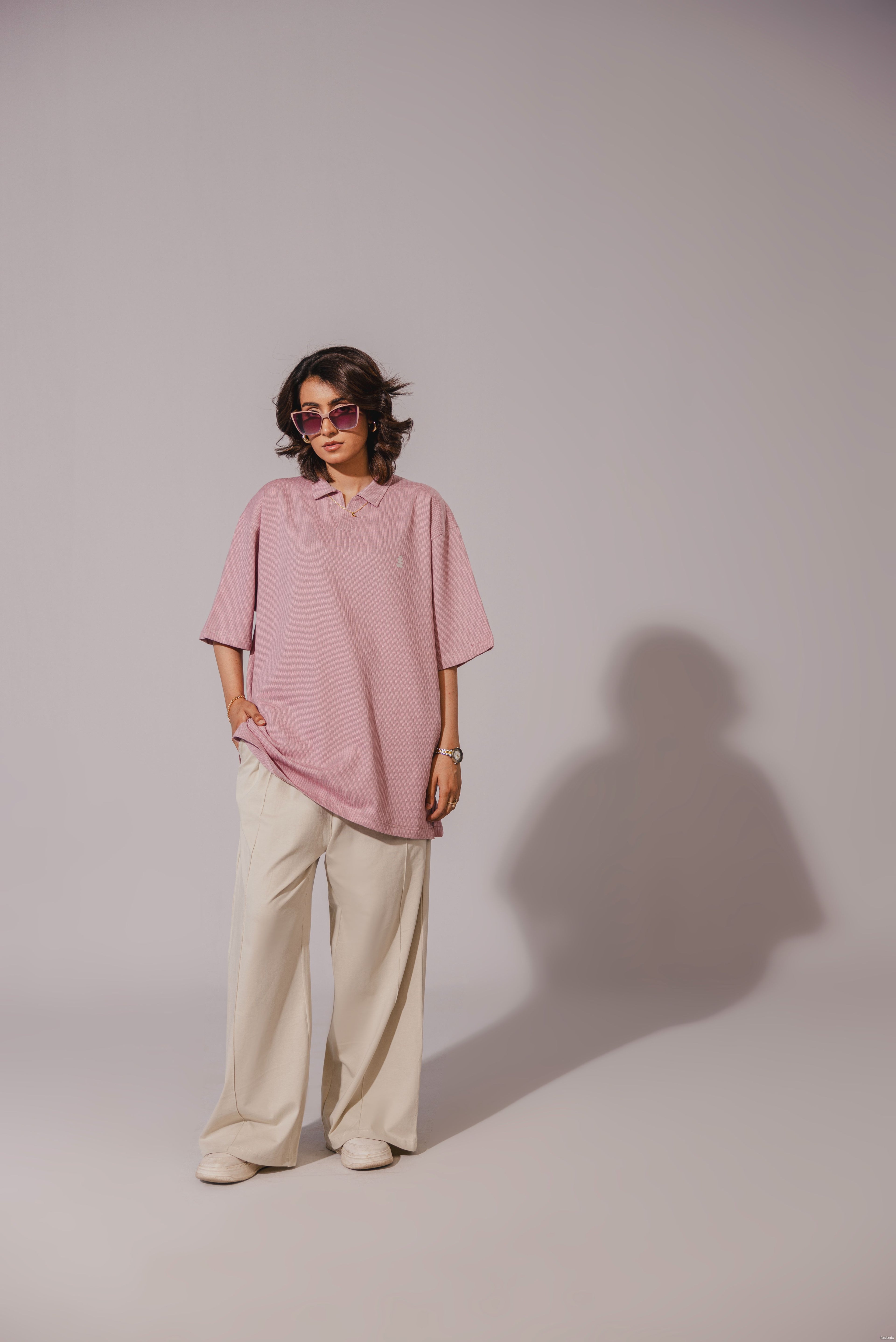 Pink Drop Needle Polo