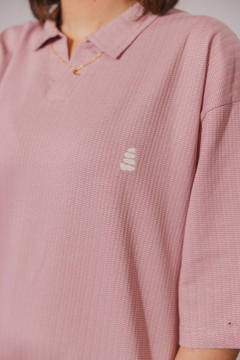 Pink Drop Needle Polo