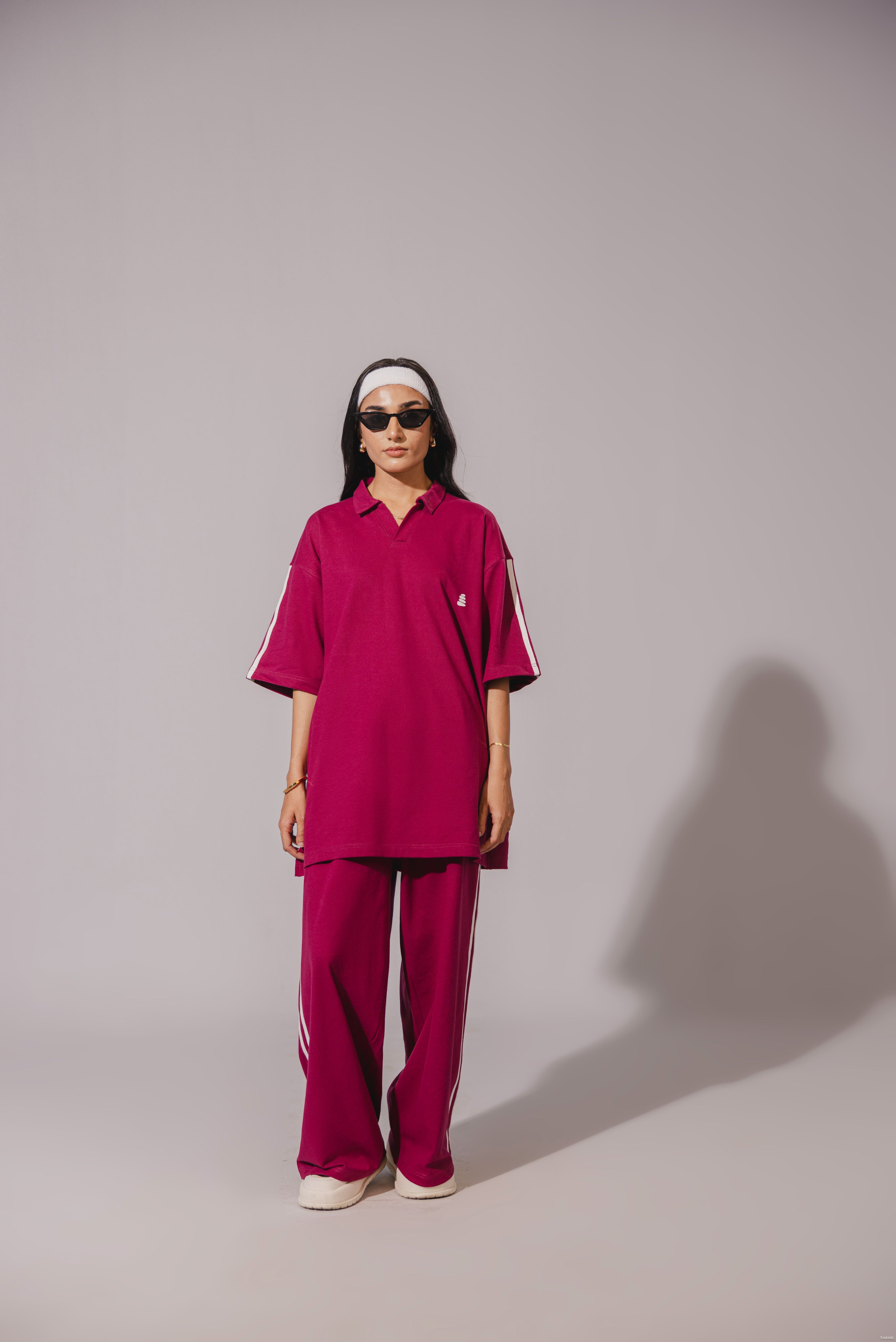 Cherry Pink Polo Coord Set