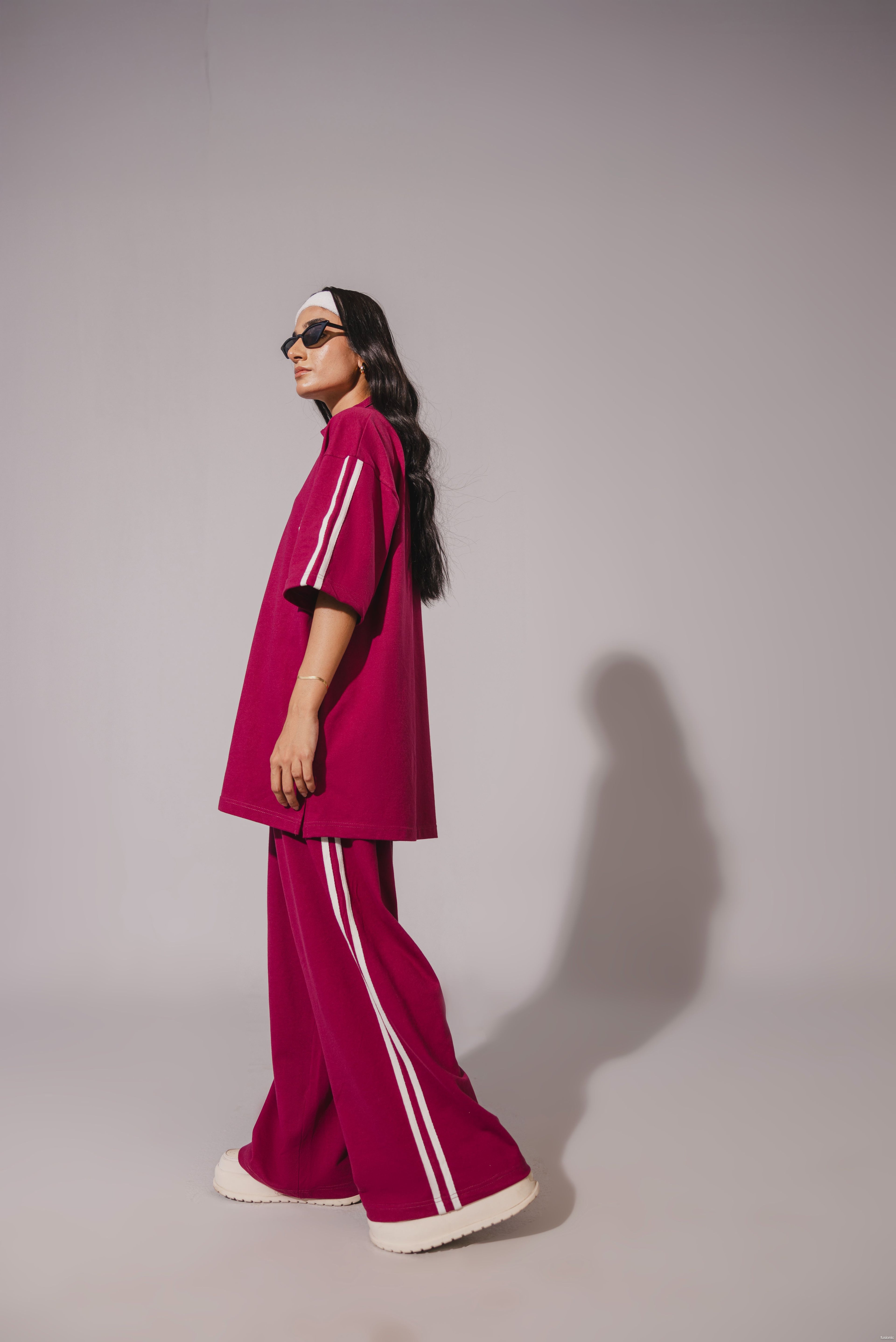 Cherry Pink Polo Coord Set