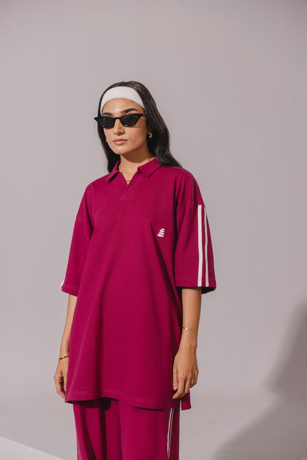 Cherry Pink Polo Coord Set