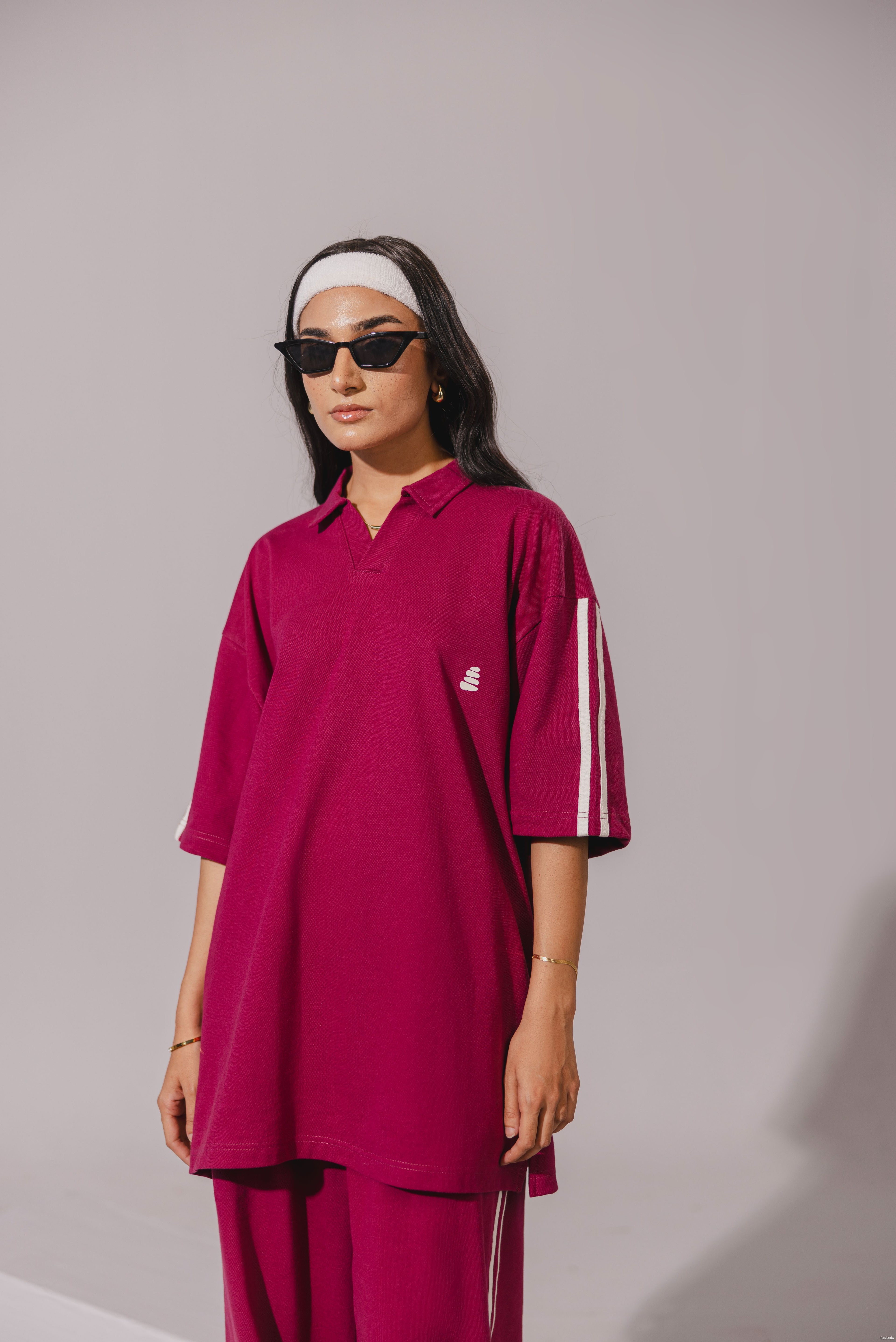 Cherry Pink Polo Coord Set