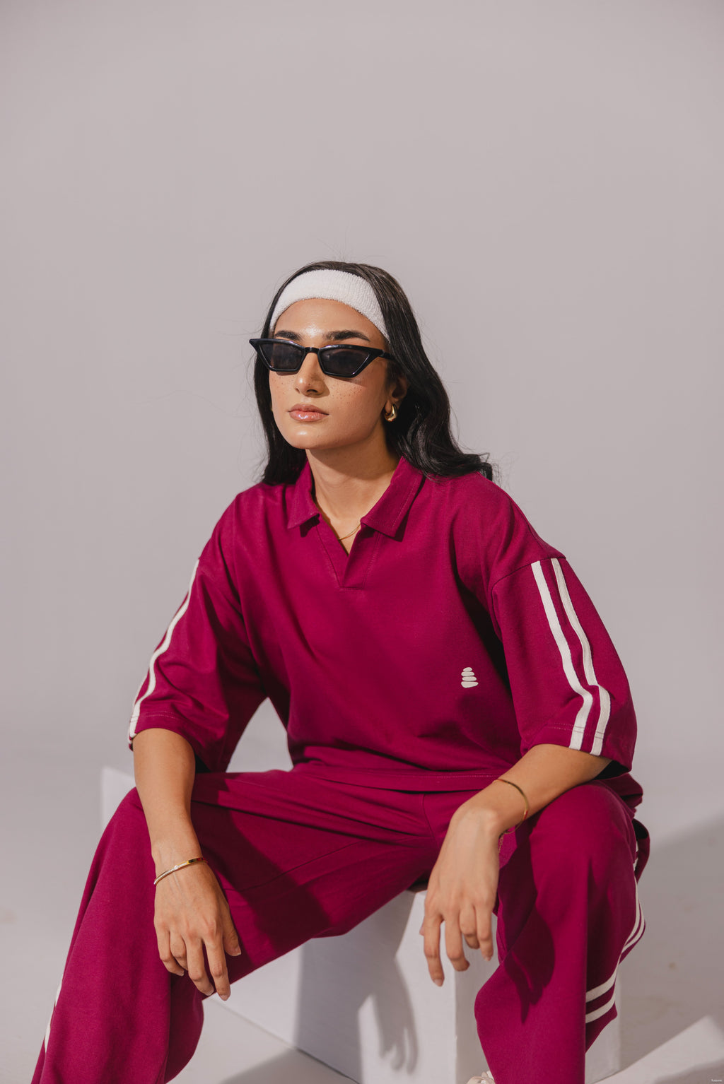 Cherry Pink Polo Coord Set