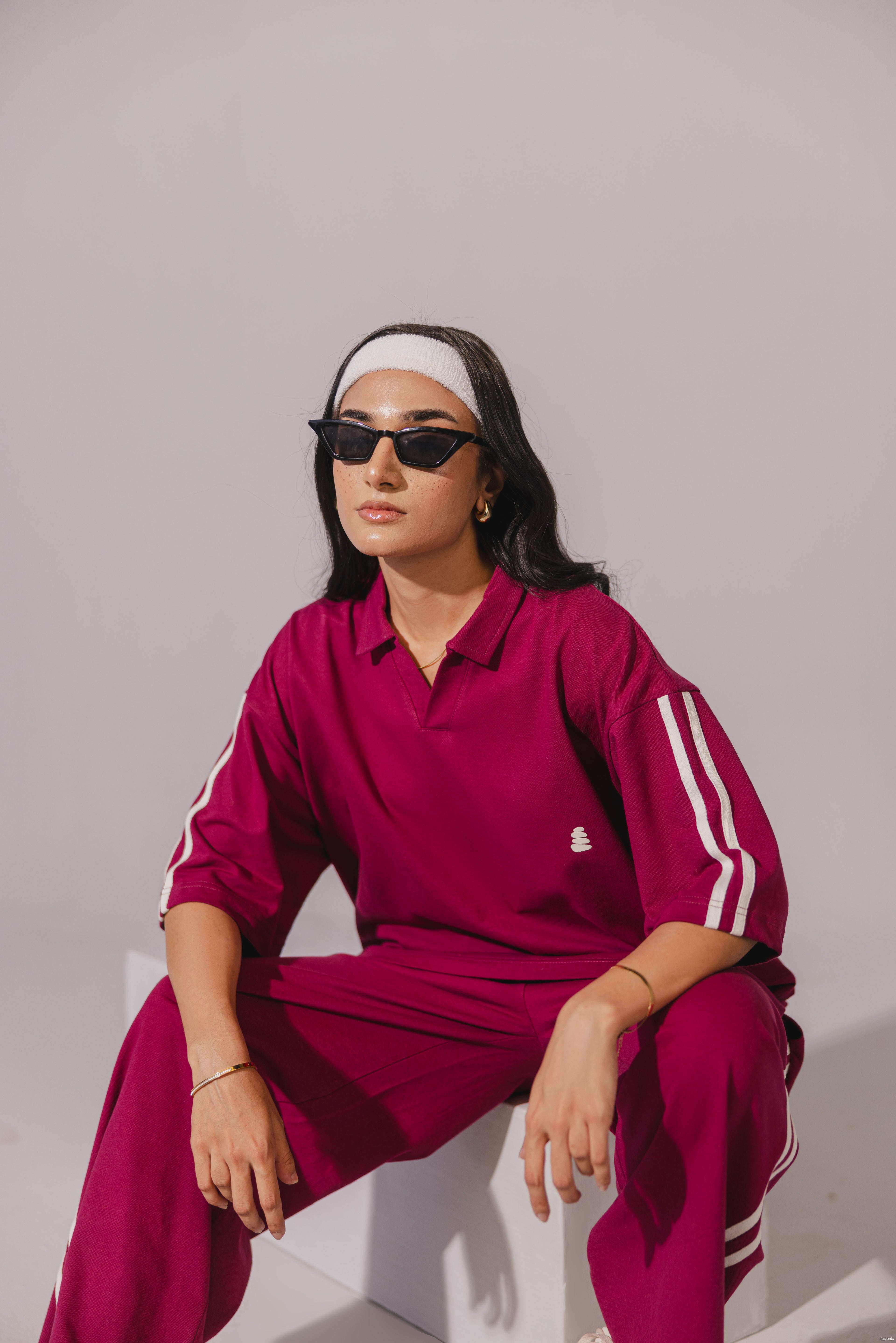 Cherry Pink Polo Coord Set