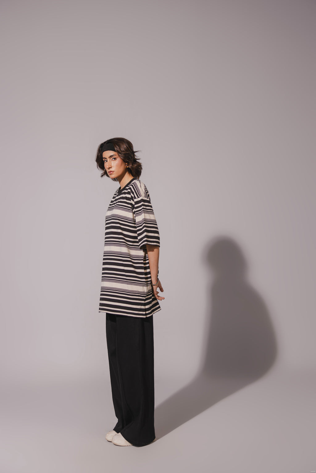 Black White Striped Tee