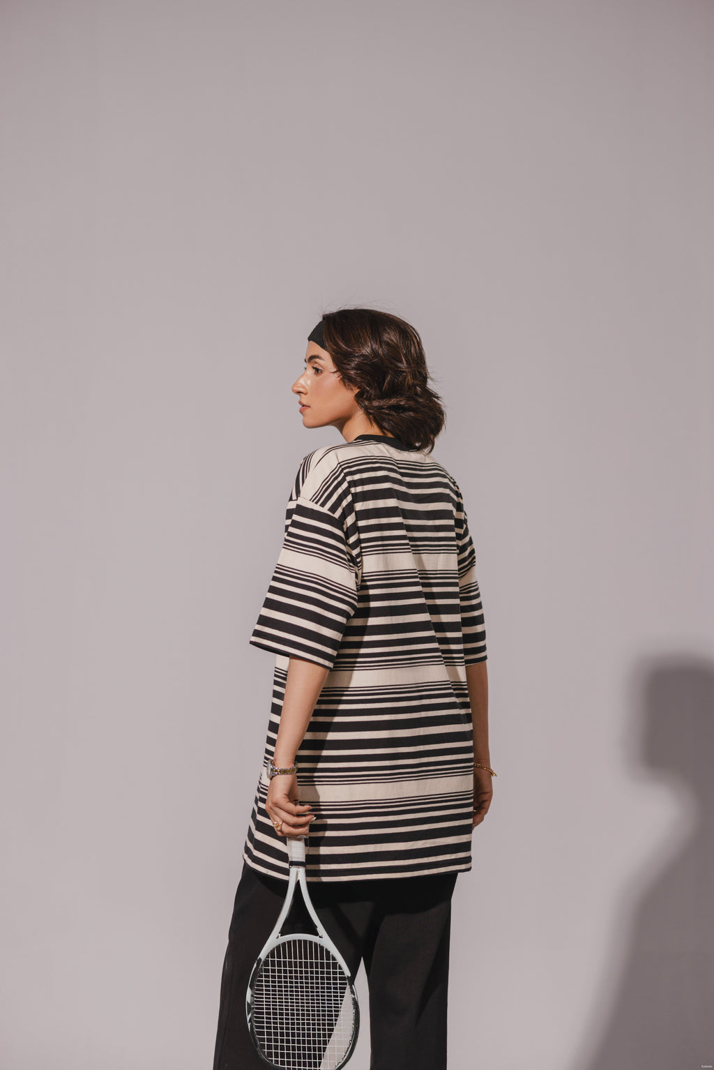 Black White Striped Tee