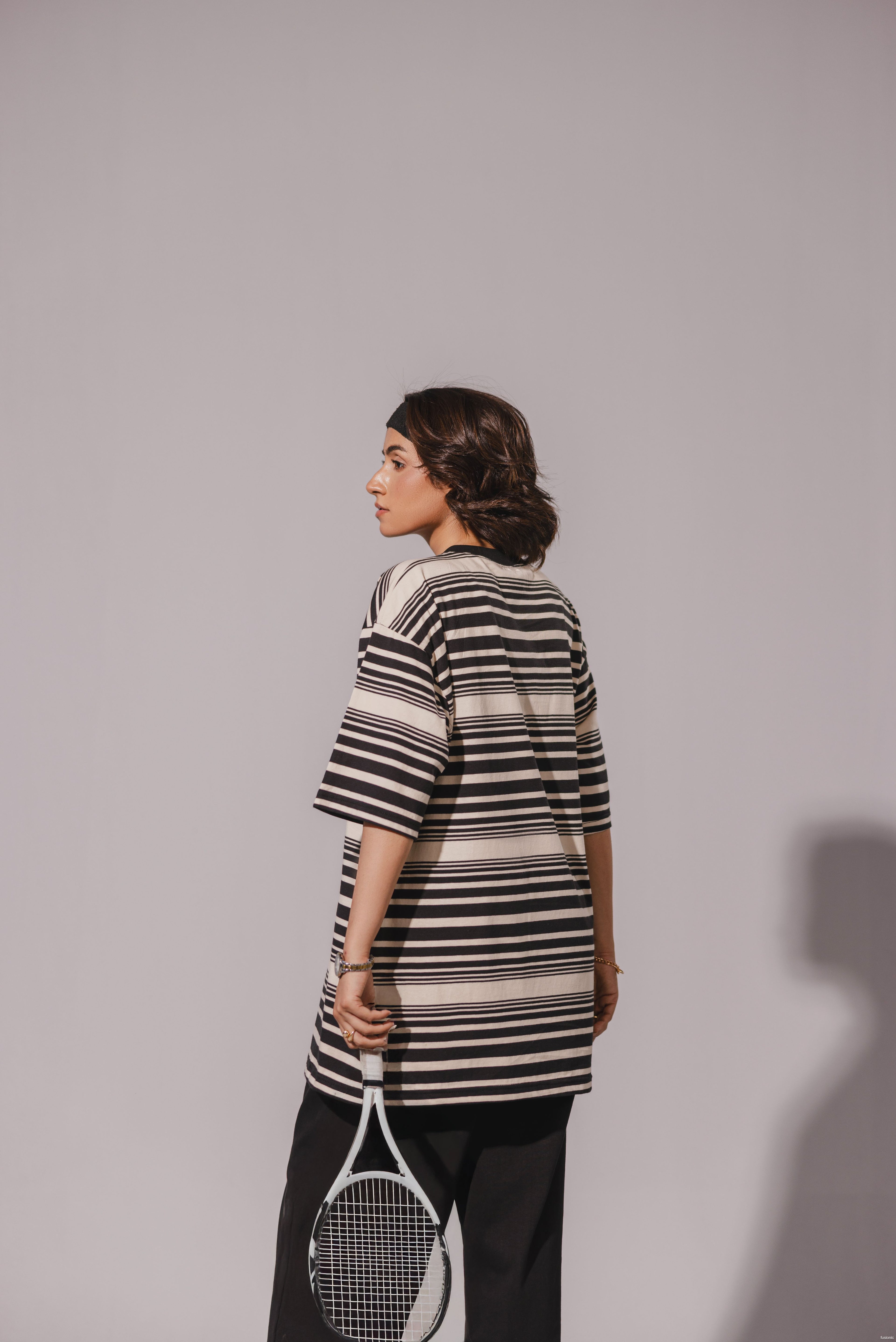 Black White Striped Tee