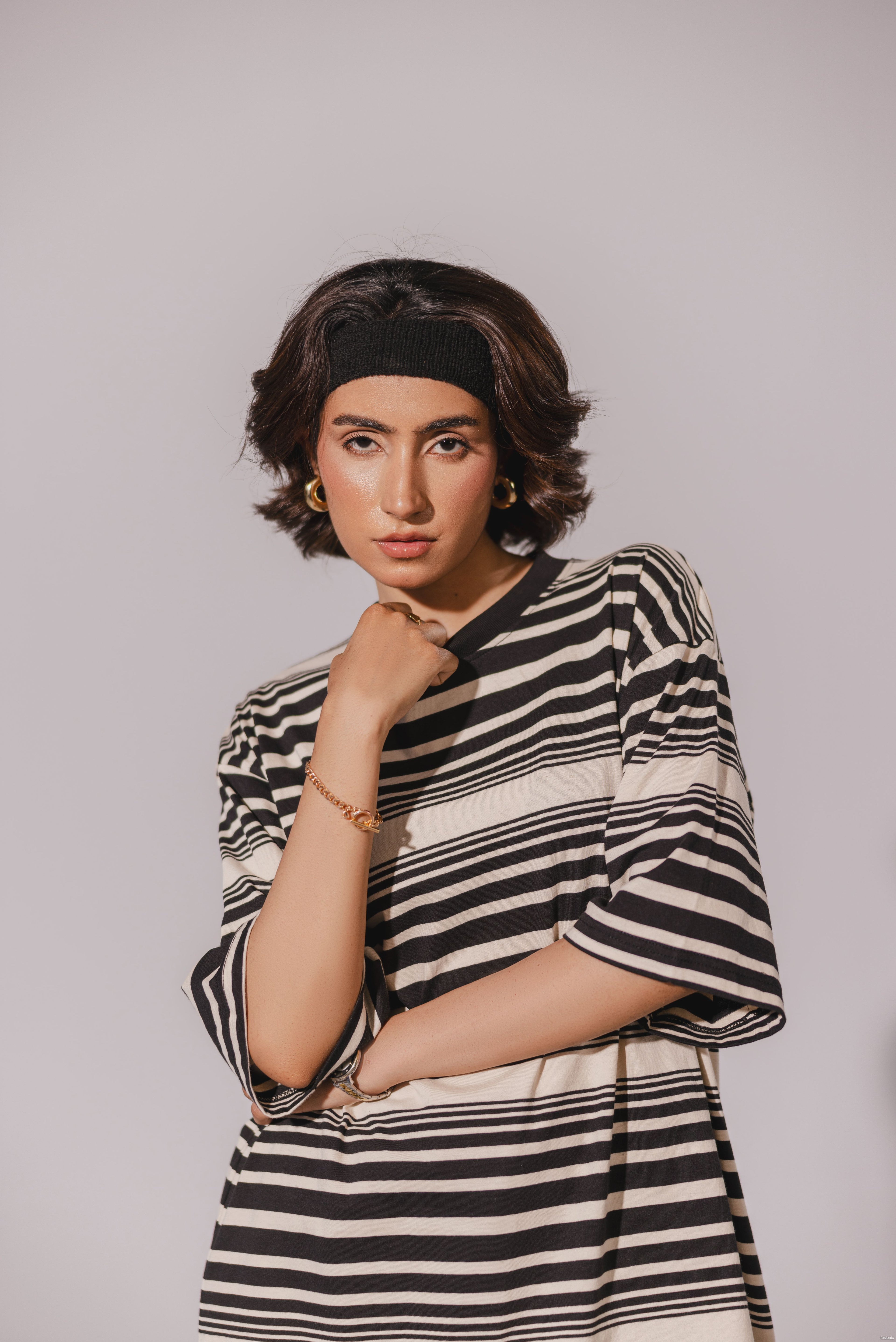 Black White Striped Tee