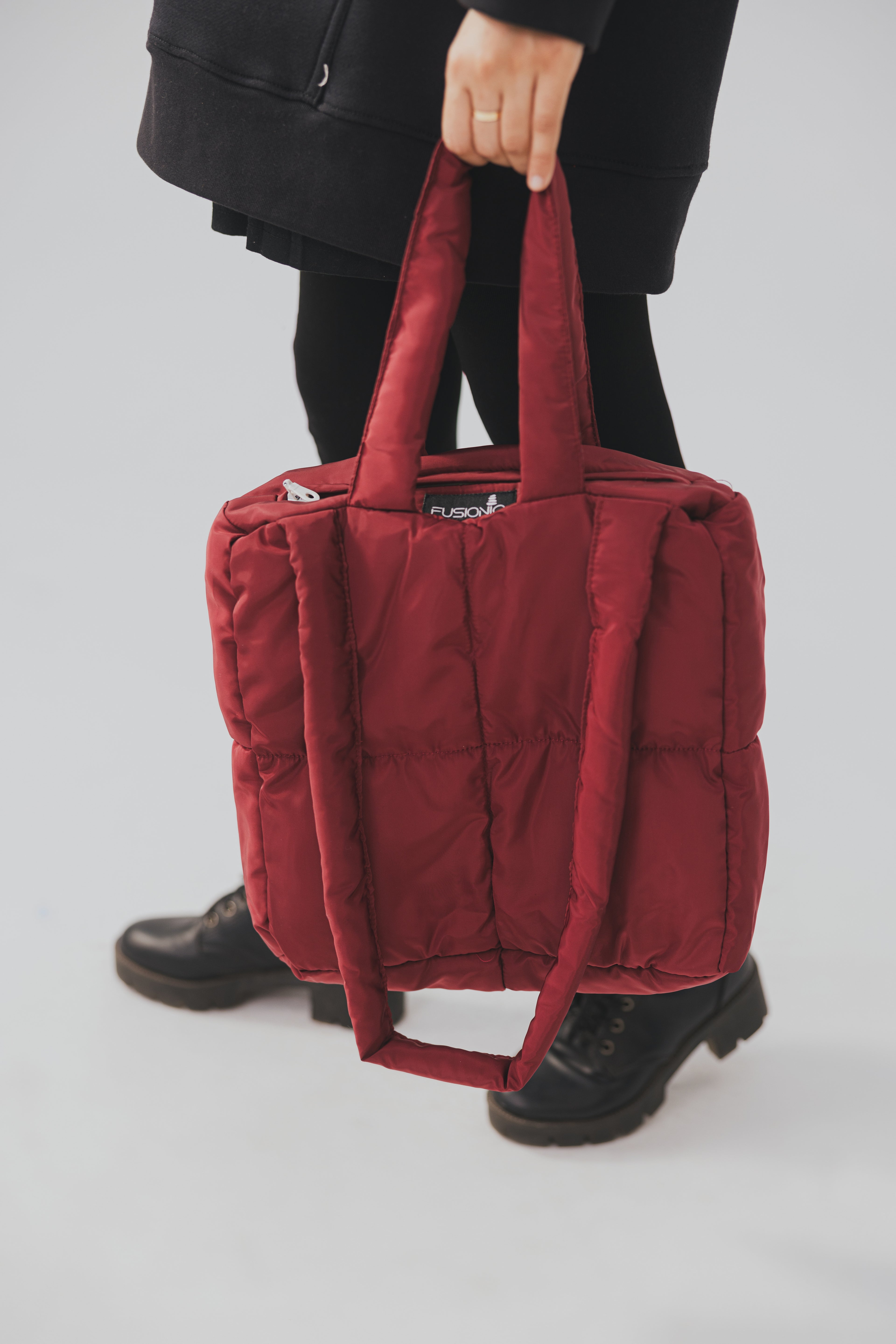 Wine Red Puffer Bag
