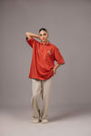 Rust Zipper Polo