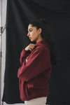 Maroon Hoodie Top