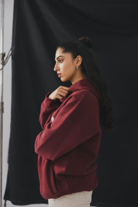 Maroon Hoodie Top