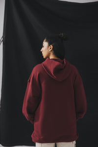 Maroon Hoodie Top