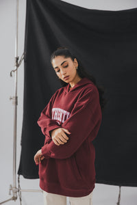 Maroon Hoodie Top