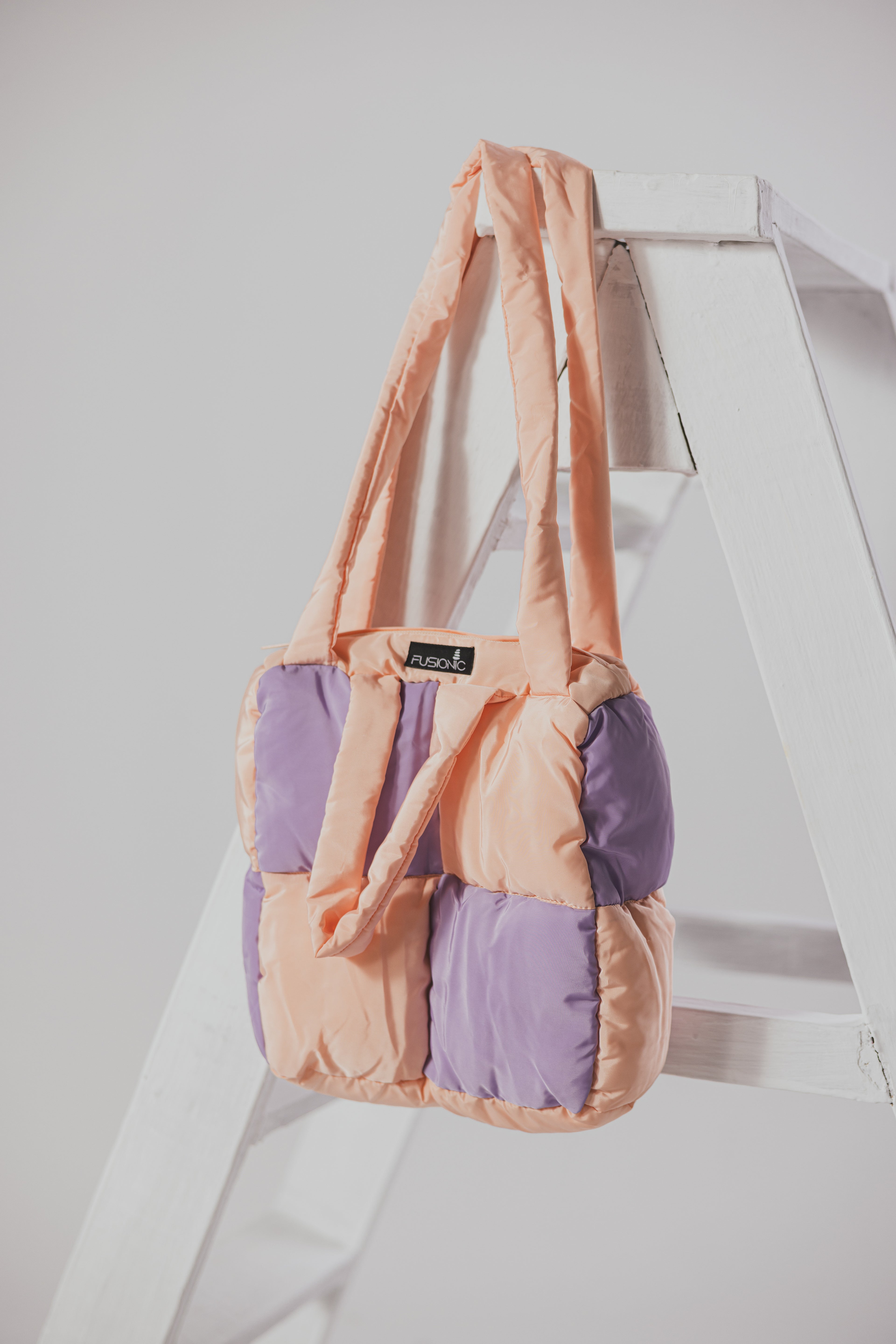 Pink Check Puffer Bag