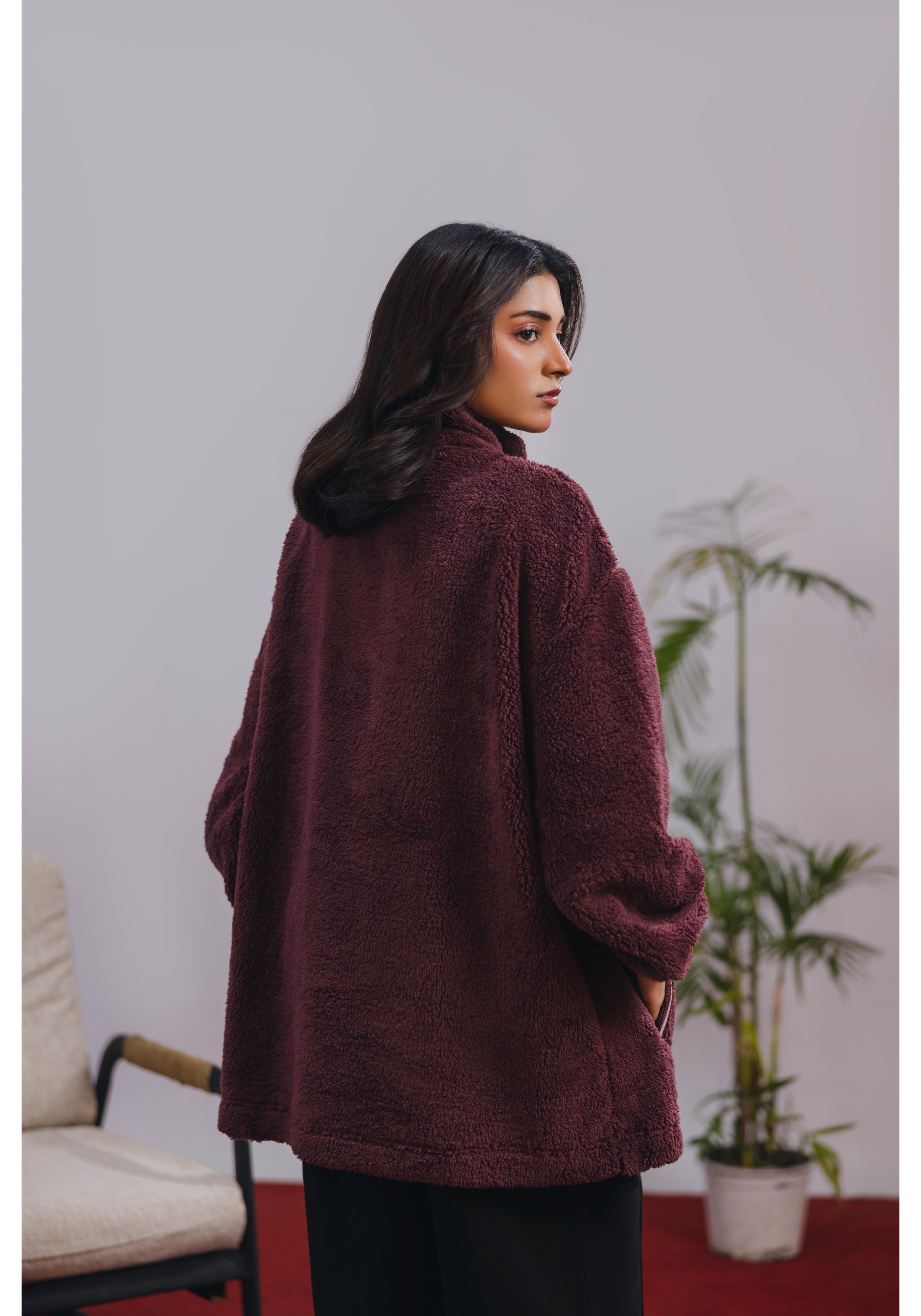 Plum Sherpa Pullover