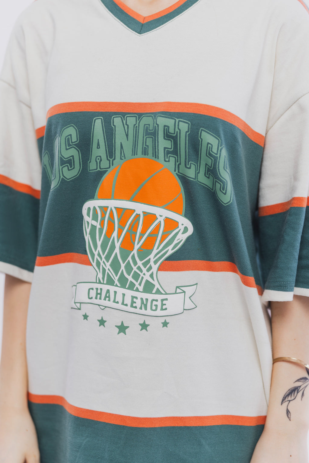 Green Orange Varsity Tee