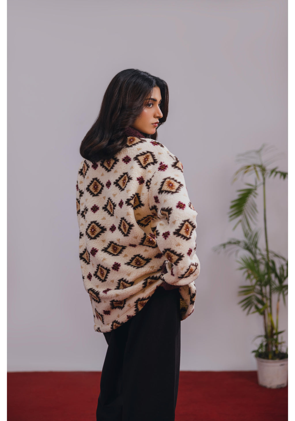 Printed Sherpa Shacket