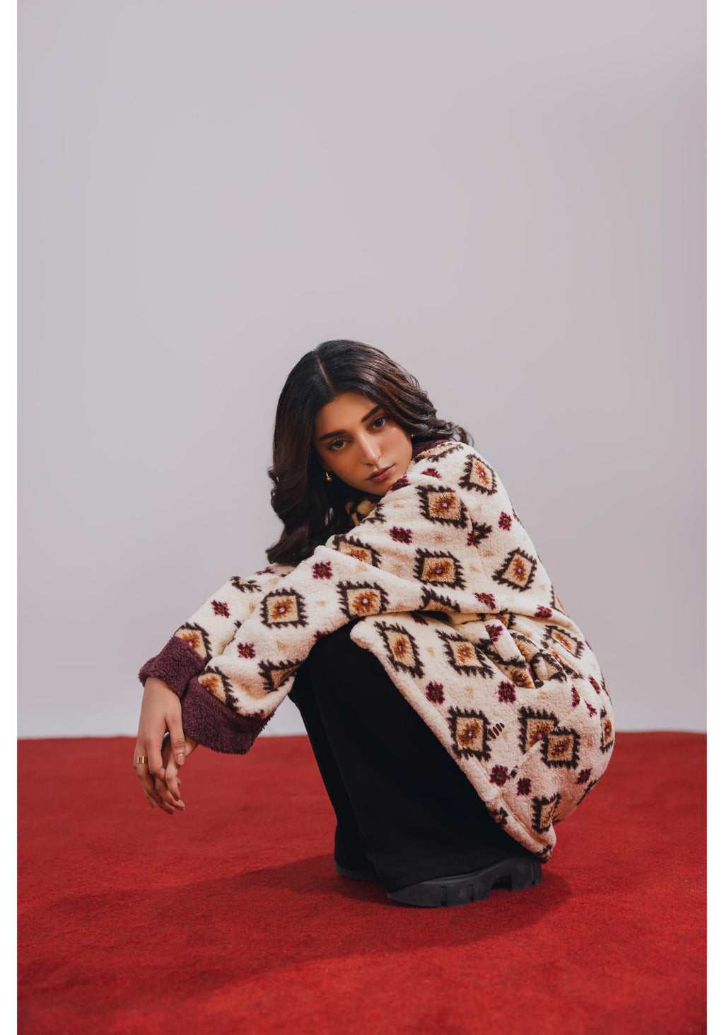 Printed Sherpa Shacket