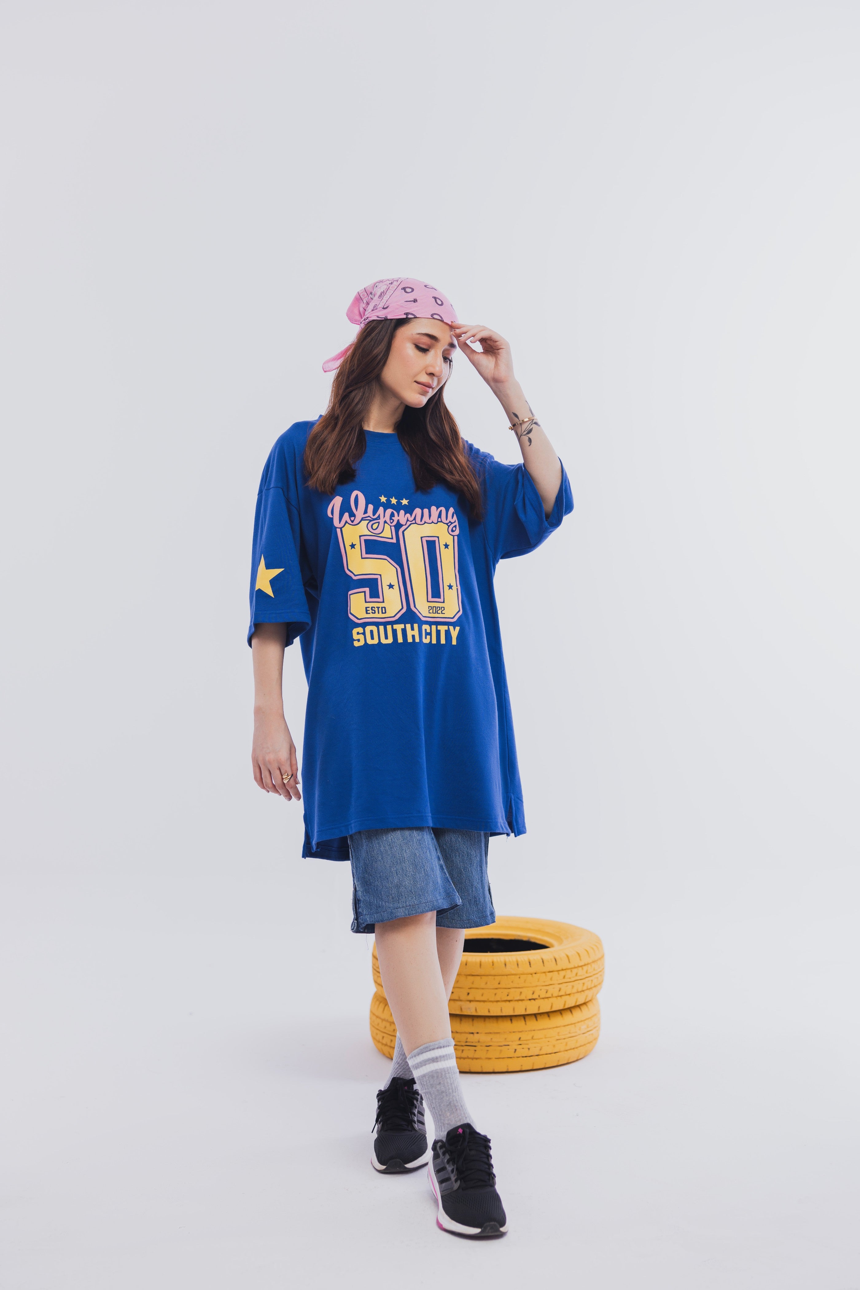 Electric Blue Varsity Tee