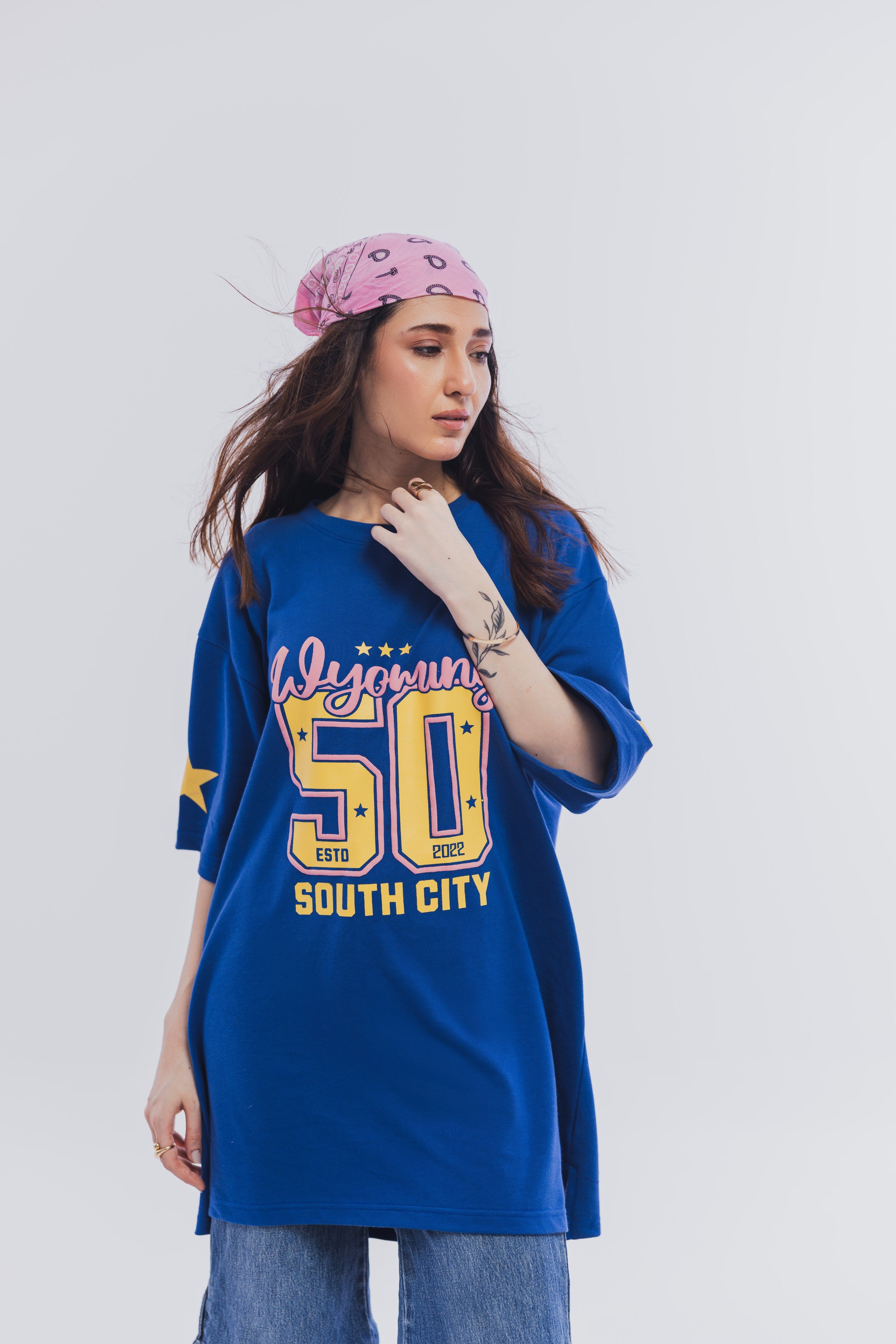 Electric Blue Varsity Tee