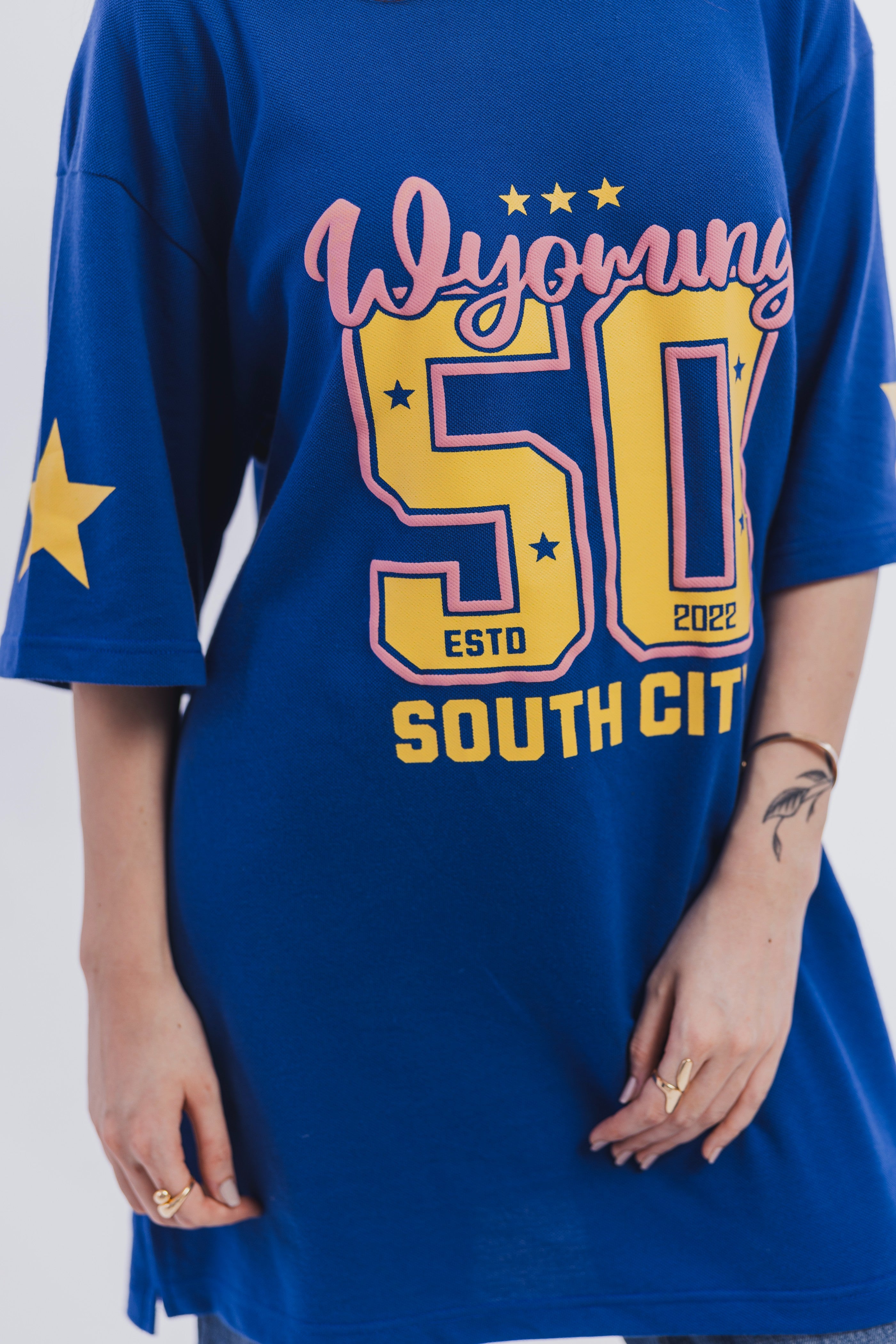 Electric Blue Varsity Tee