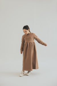 Cream Beige Long Dress - Kids