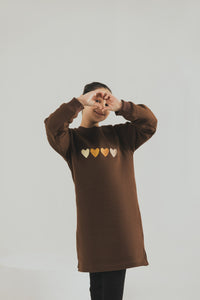 Dark Brown Long Top - Kids