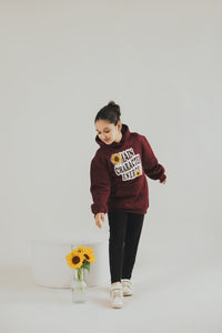 Maroon Hoodie Top - Kids