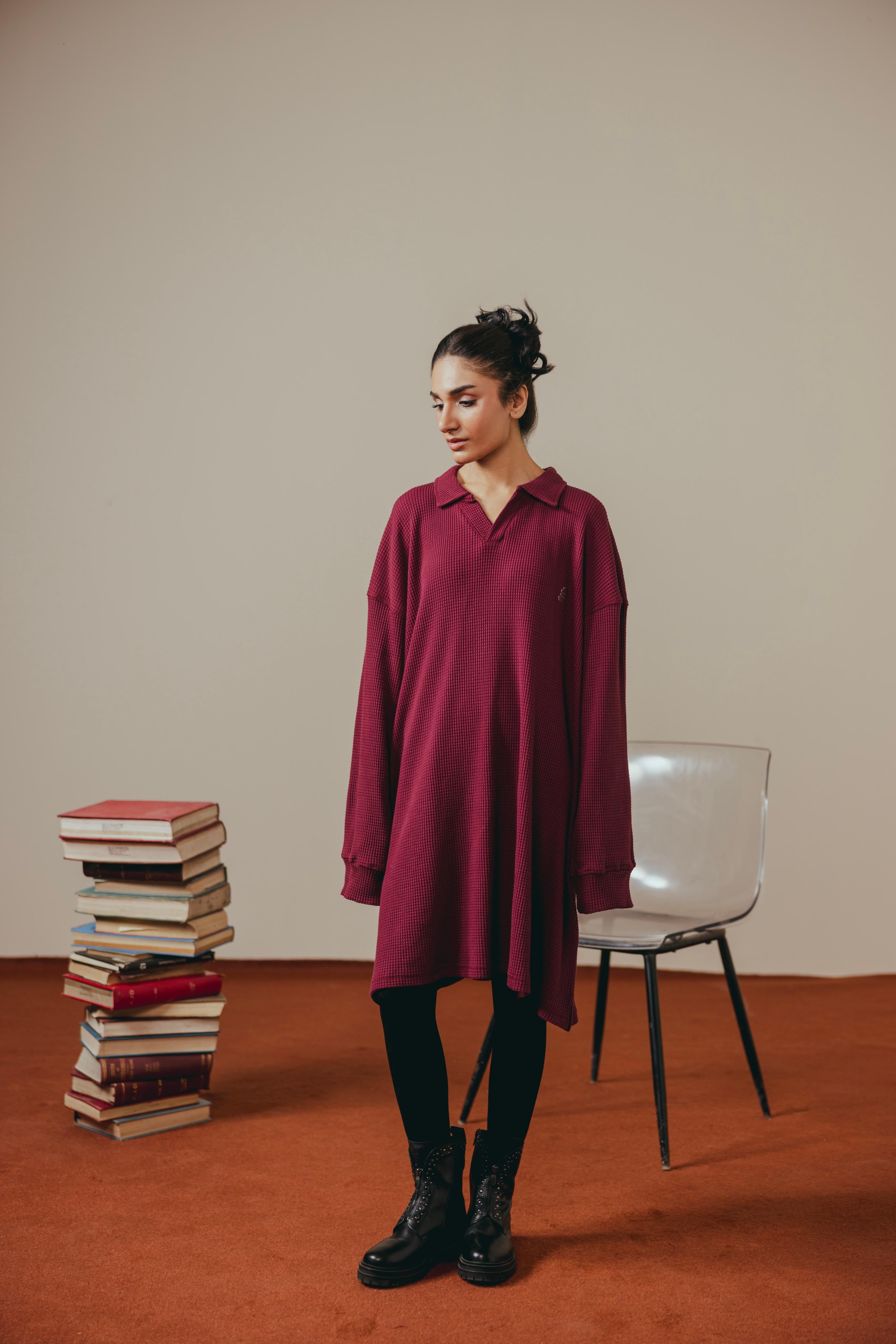 Maroon Thermal Mid Top