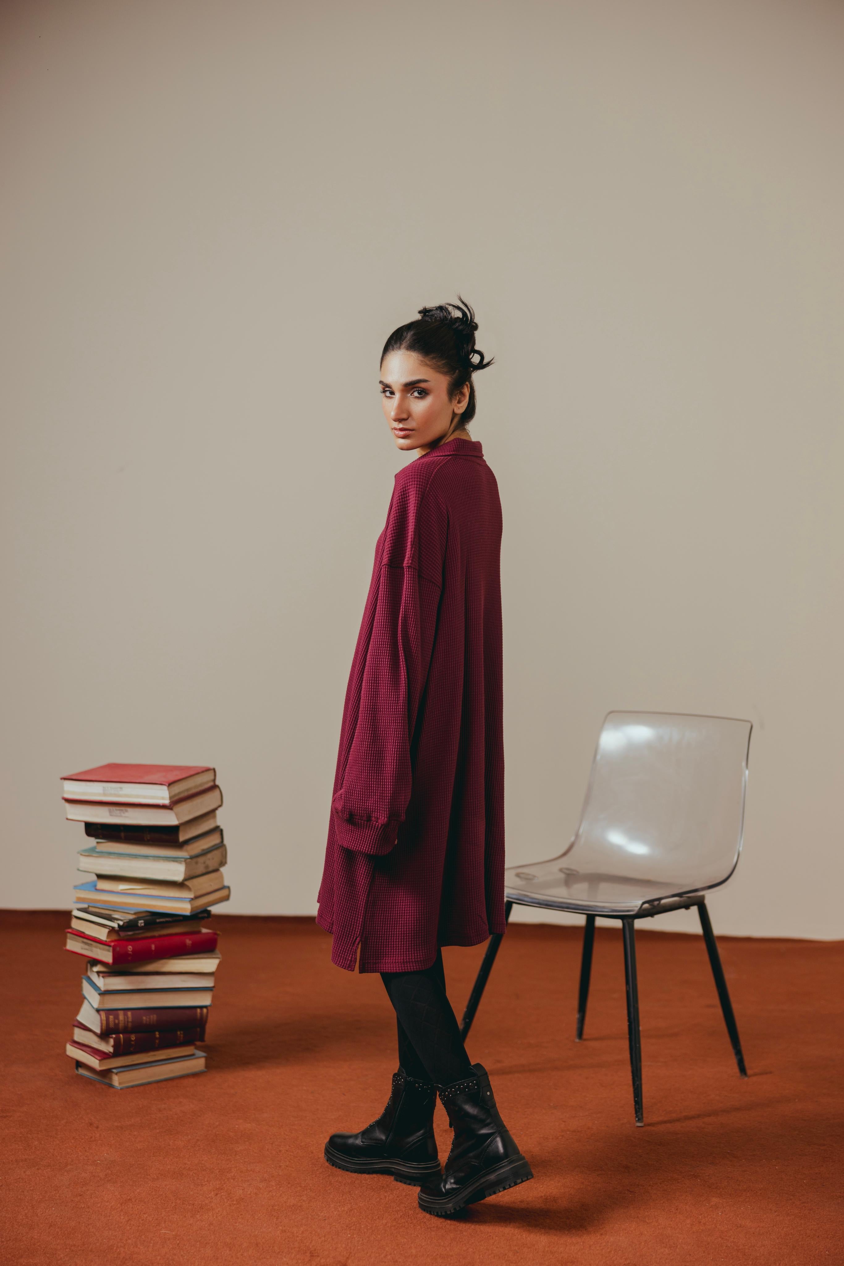 Maroon Thermal Mid Top