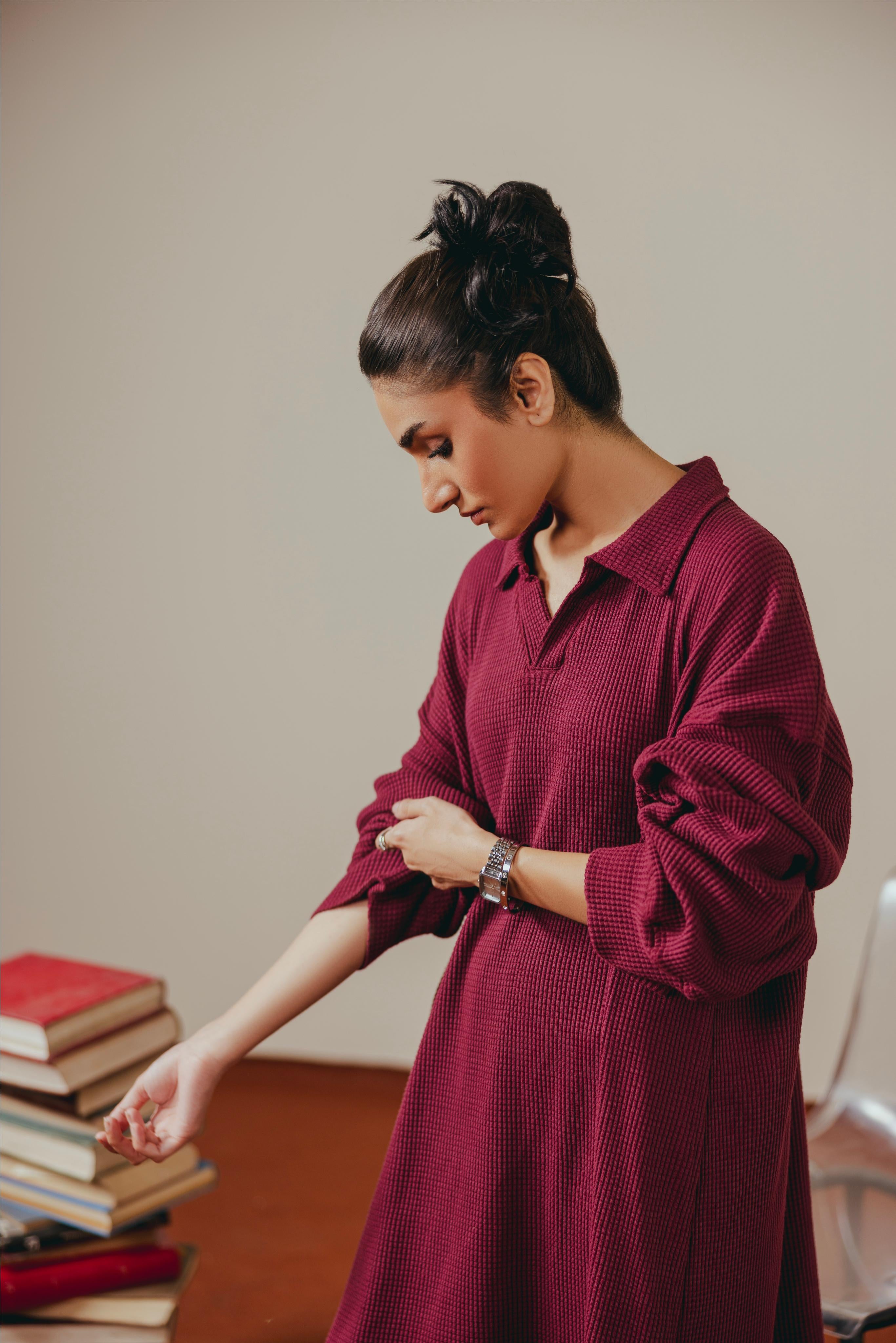 Maroon Thermal Mid Top