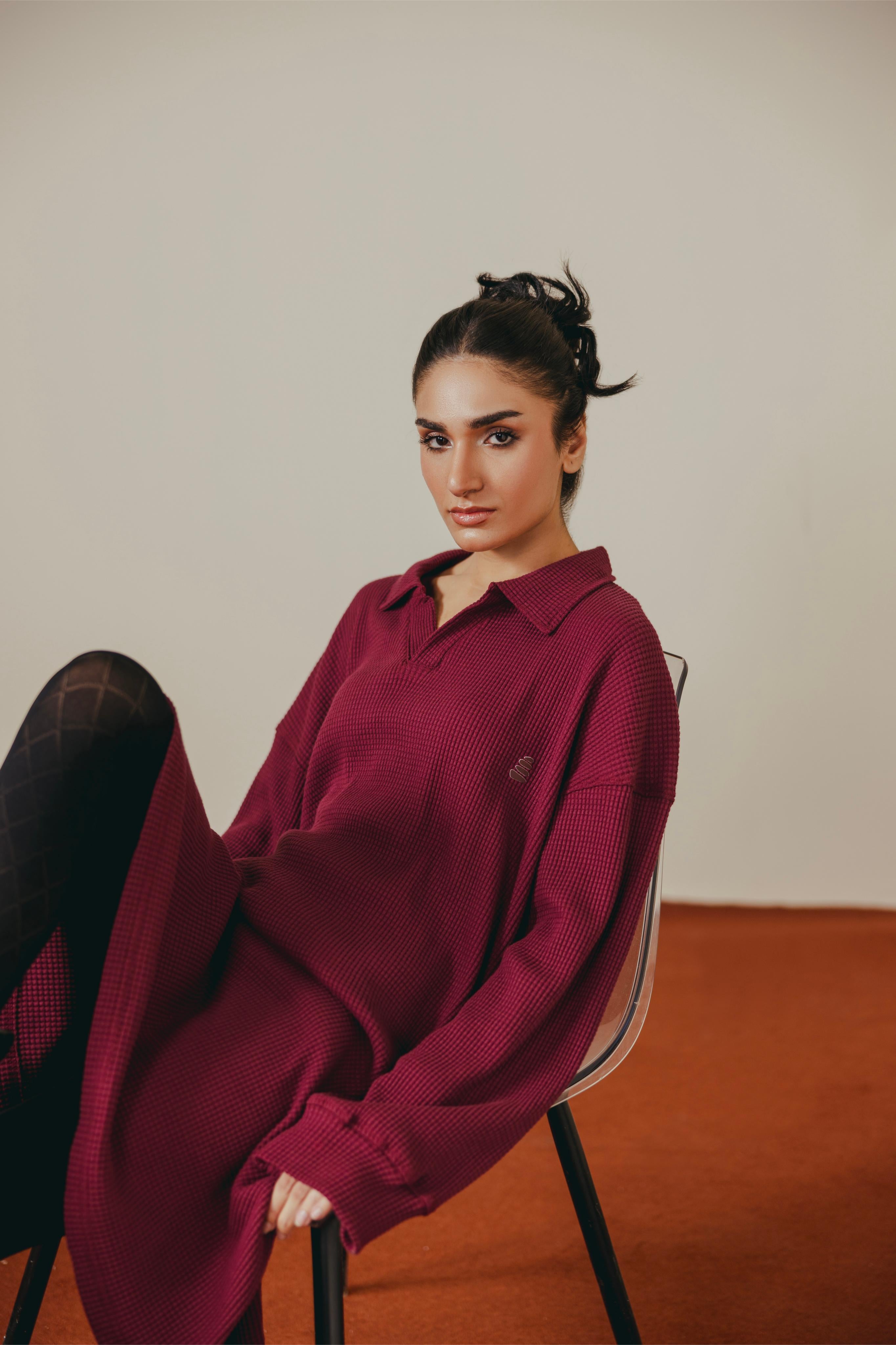 Maroon Thermal Mid Top