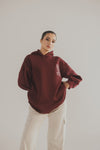 Deep Red Hoodie Top