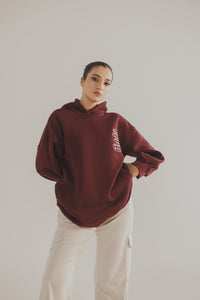 Deep Red Hoodie Top