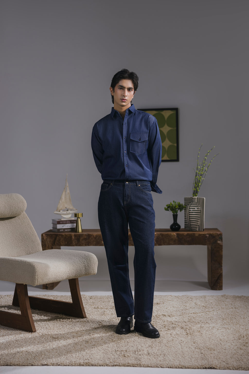 Denim Casual Shirt Men