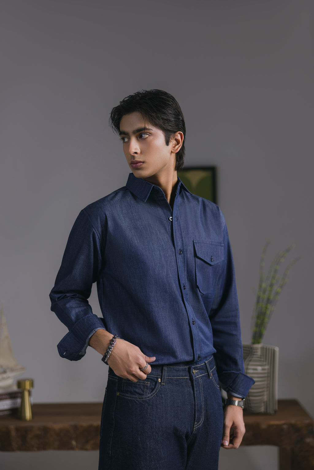 Denim Casual Shirt Men