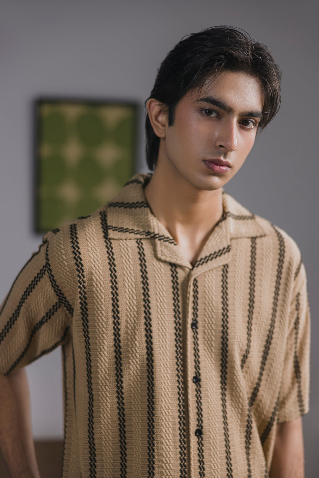 Beige Safari Shirt Men