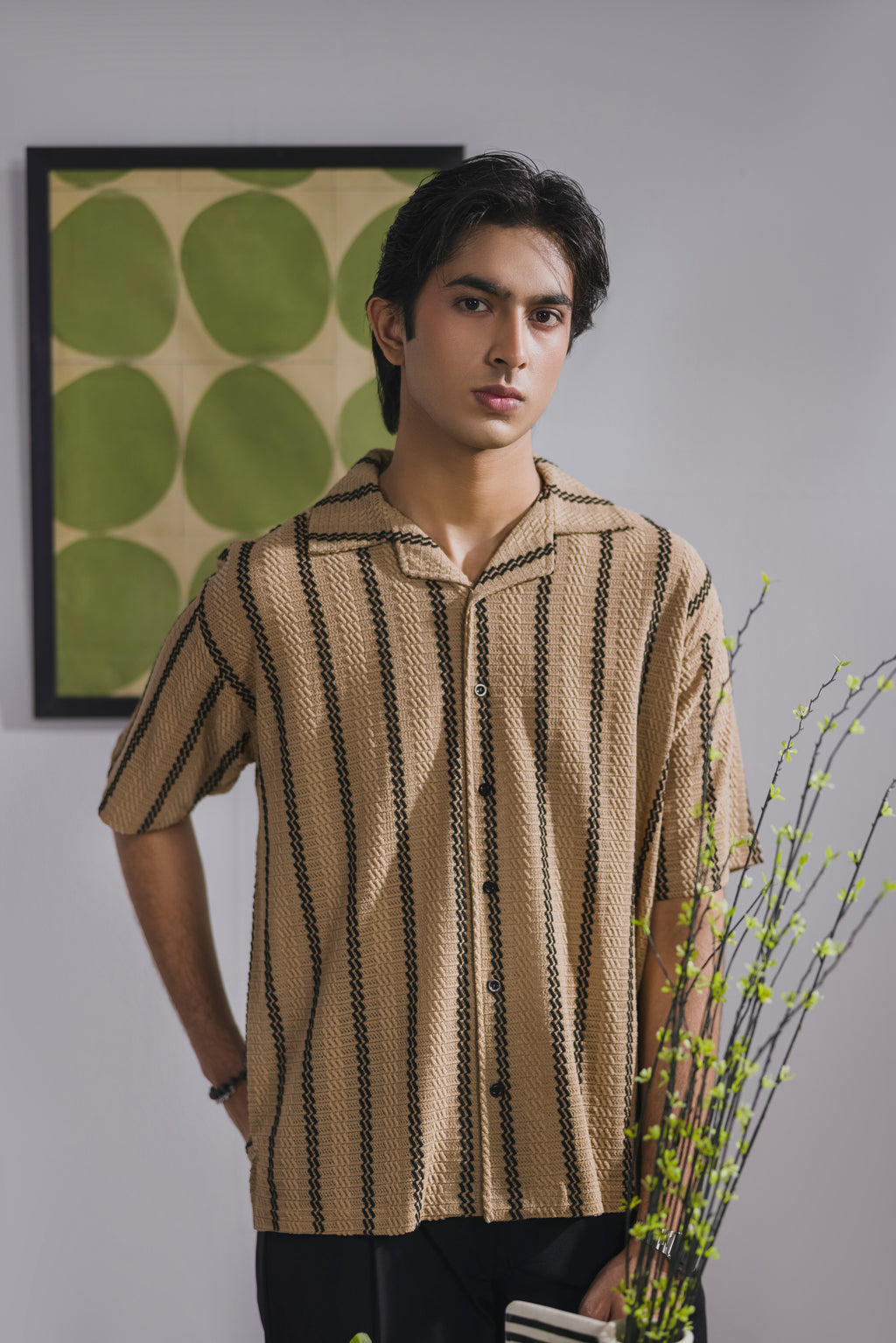 Beige Safari Shirt Men