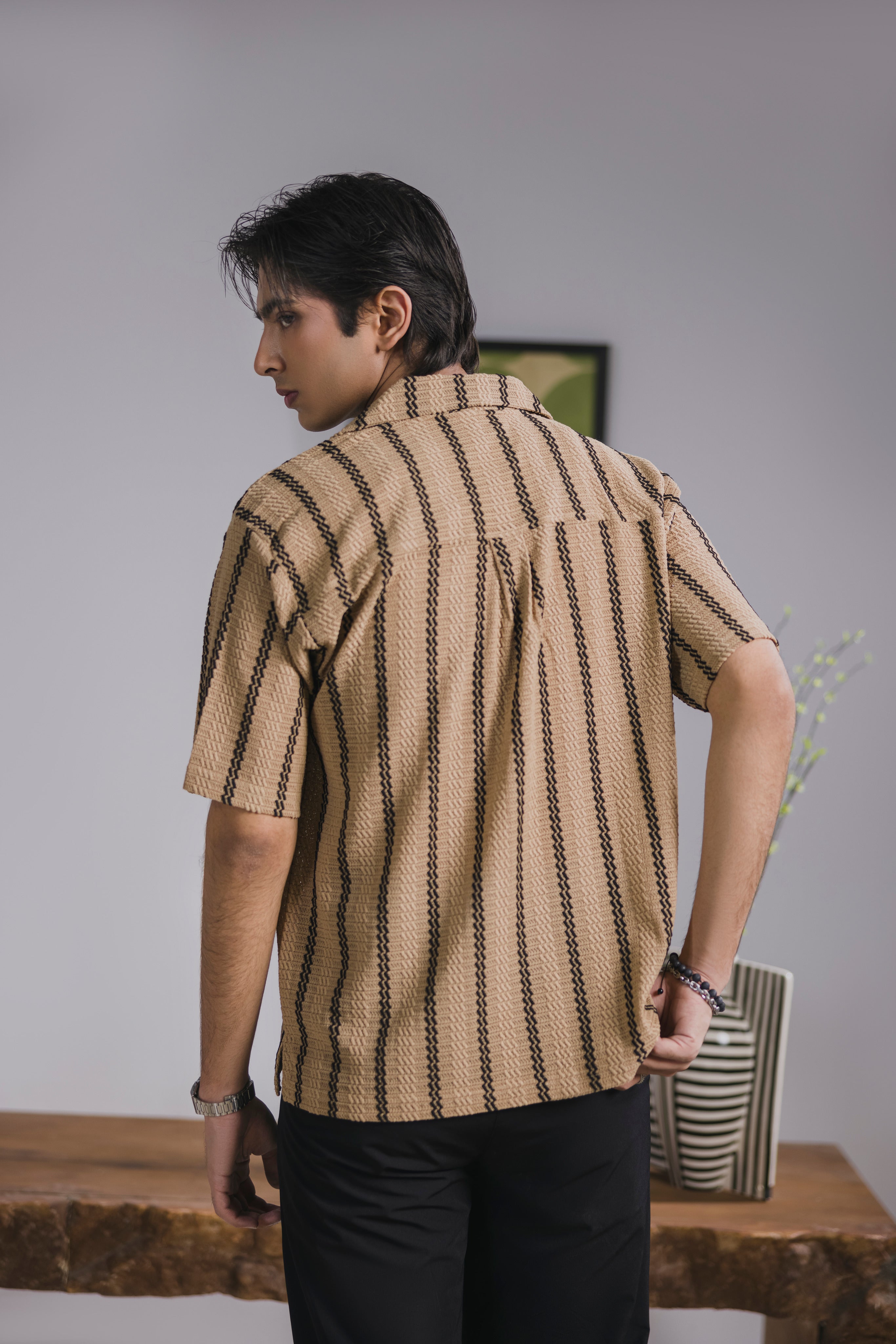 Beige Safari Shirt Men