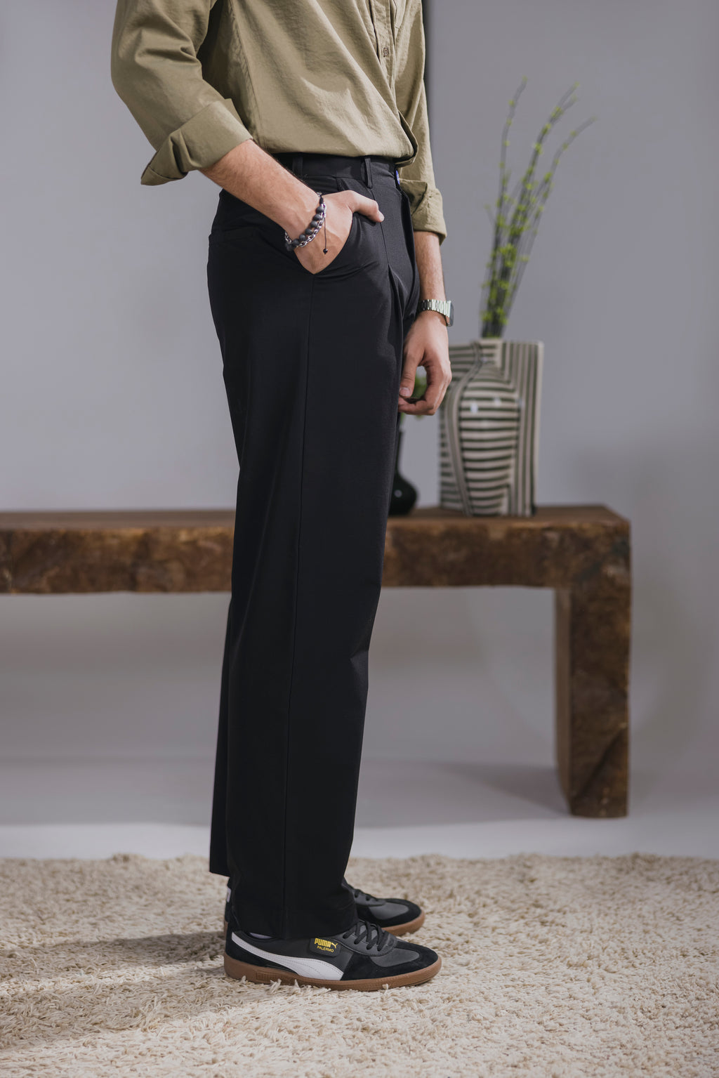 Black Tailored Pants Men